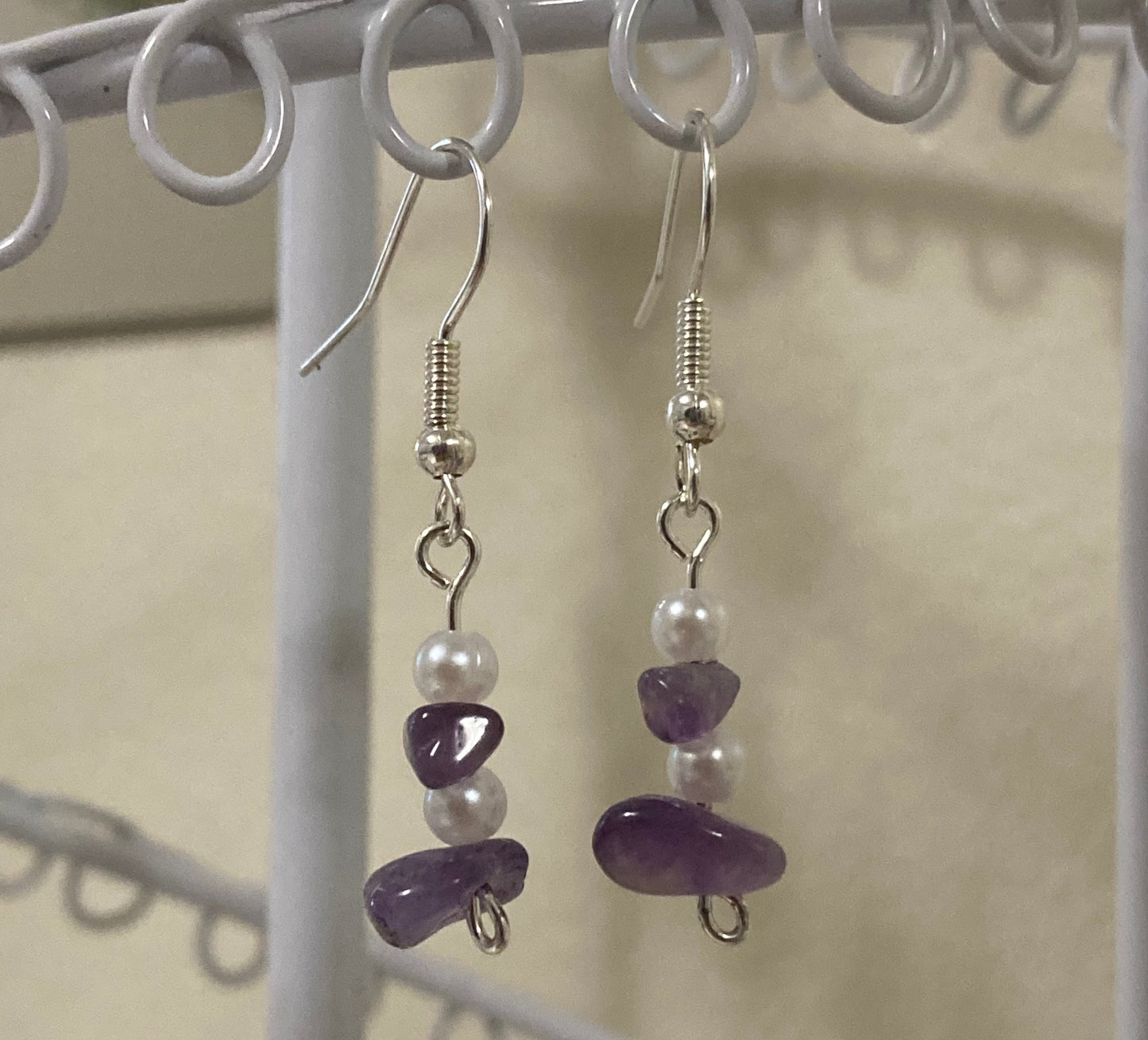 Amethyst pearl earrings!