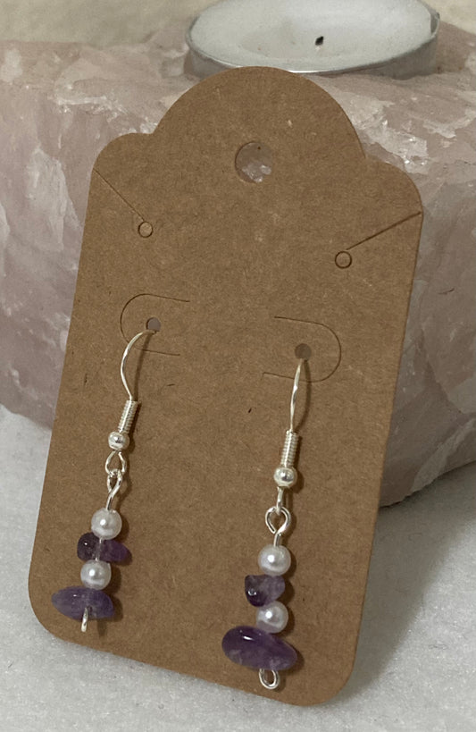 Amethyst pearl earrings!